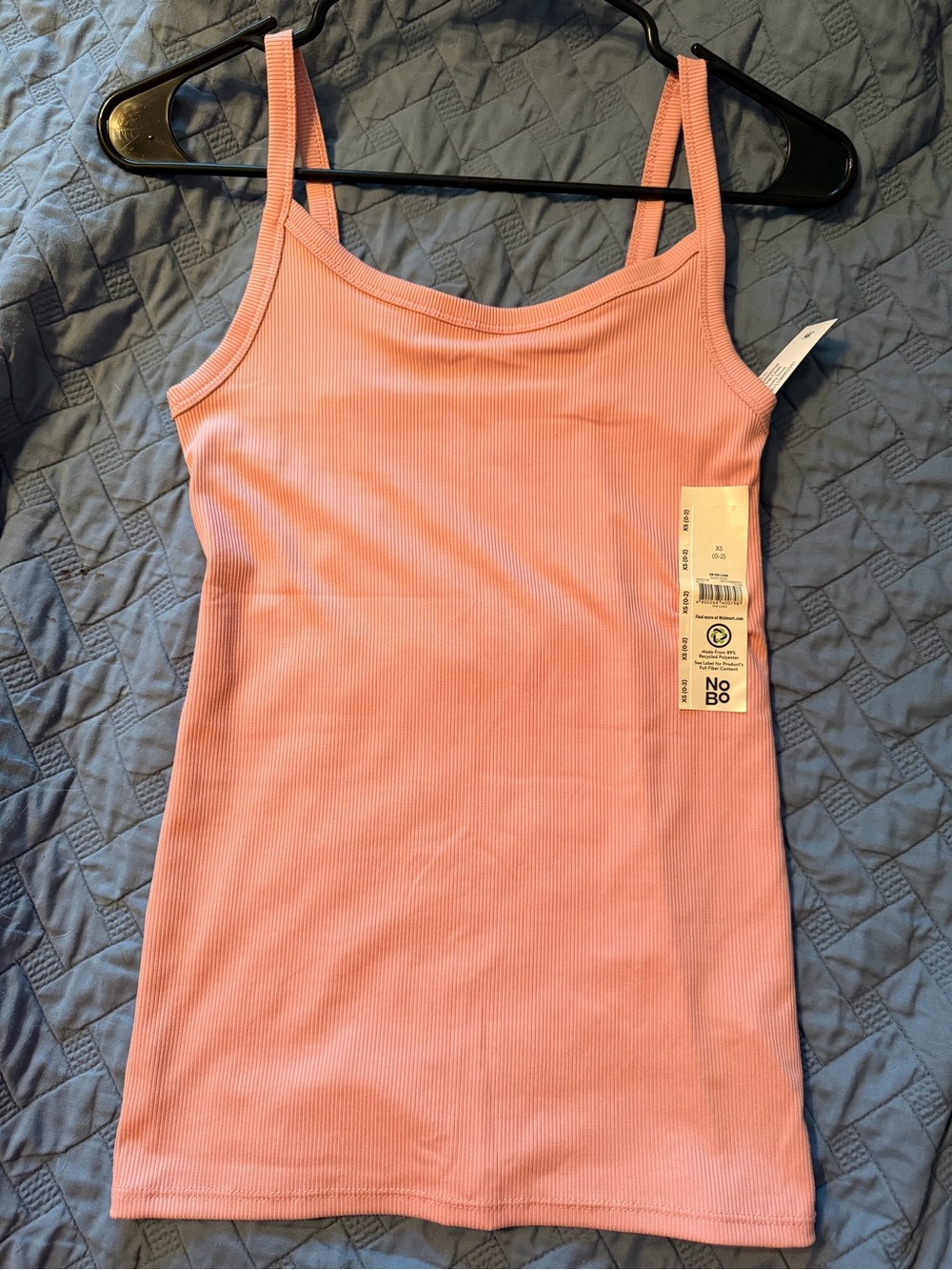No Boundaries Peachy Pink Ribbed Tank Top
